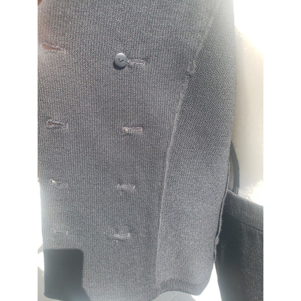 St John Collection Marie Gray Santana Knit Jacket Skirt Suit Black Sz 4 Gold Btn - Picture 9 of 16